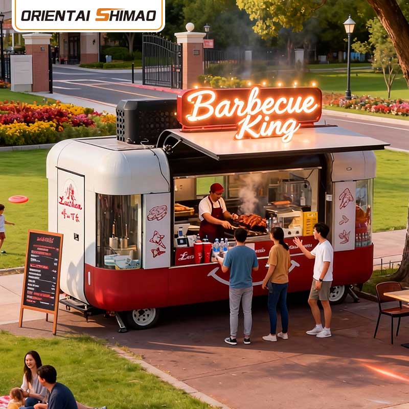 Dessert Cart Mobil Mətbəx Küçə Qida Səbəti Catering Food Trailer Sweet Concept Food Truck